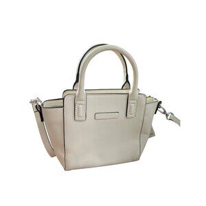 Vera Bradley Mini off white Faux Leather Satchel With Adjustable Crossbody Strap